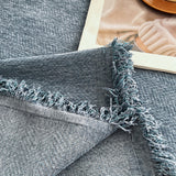 Jeté de Canapé Tissé Herringbone Bleu