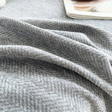 Jeté de Canapé Tissé Herringbone Gris