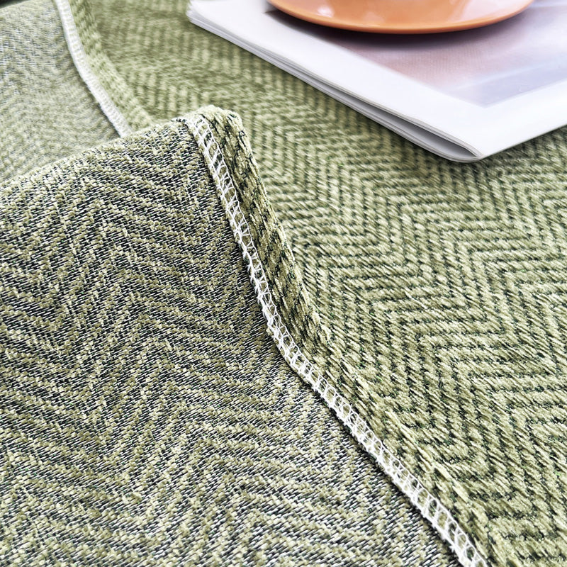 Jeté de Canapé Tissé Herringbone Olive