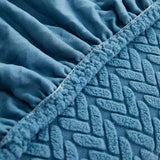 Bleu - Housse polaire pour coussins de canapé - Motif Wool La Maison des Housses