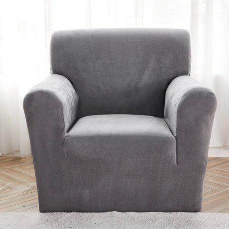 Housse fauteuil Gris Clair - Housse Fauteuil Velours La Maison des Housses