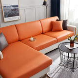 Orange - Housse en Simili cuir pour Coussins de Canapé La Maison des Housses