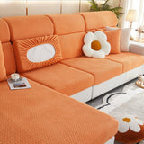 Orange - Housse polaire pour coussins de canapé - Motif Laine La Maison des Housses