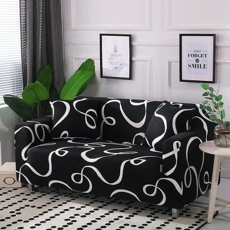 Housse canapé Black wave - Housses Extensibles de Fauteuil et Canapé La Maison des Housses