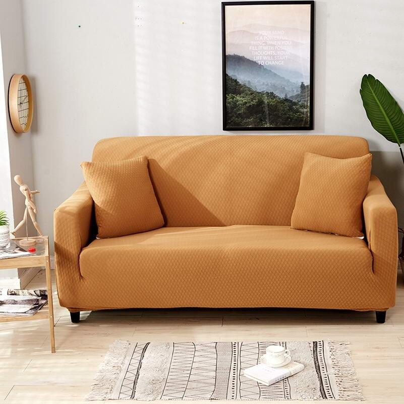 Housse canapé Orange - Housses Gaufrées 100% Waterproof et Ultra résistantes Extensibles de Fauteuil et Canapé La Maison des Housses