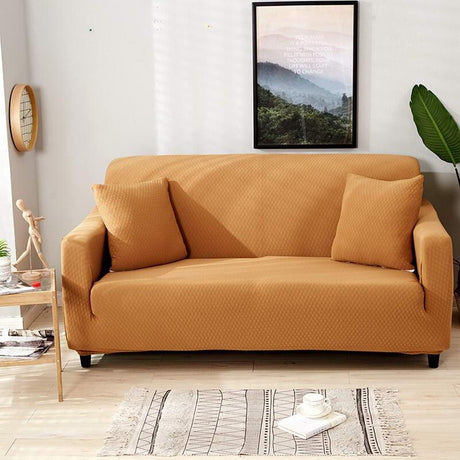 Housse canapé Orange - Housses Gaufrées 100% Waterproof et Ultra résistantes Extensibles de Fauteuil et Canapé La Maison des Housses