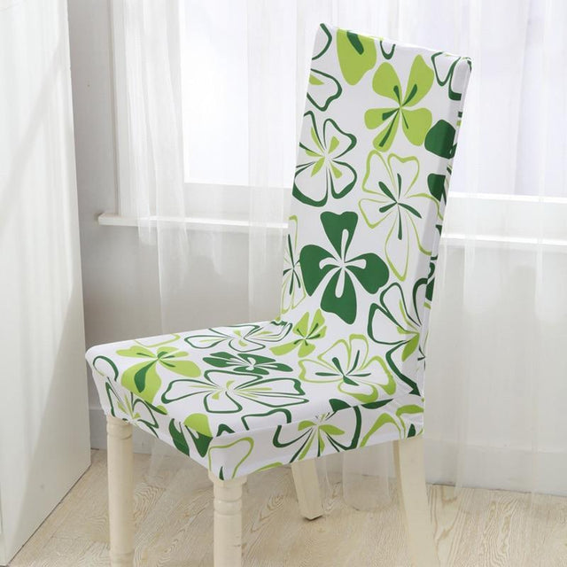 Housse chaise Green Clover - Housses Extensibles de chaise La Maison des Housses