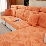 Orange - Housse polaire pour Coussin d'assise et dossier de Canapé - Motif Bear La Maison des Housses