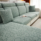 Vert - Housse polaire pour Coussin d'assise et dossier de Canapé - Motif Flower La Maison des Housses